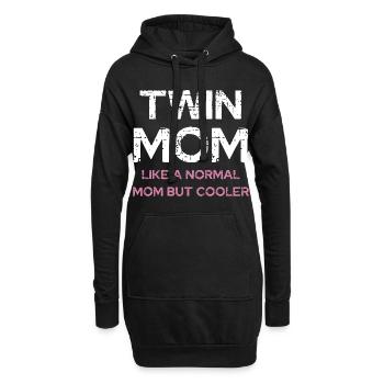 Zwillingsmama – cooler als normale Mama - Hoodie-Kleid - Schwarz - Vorne