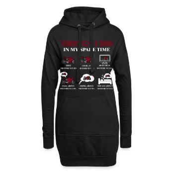 Choses que je fais pendant mon temps libre - Sweat-shirt à capuche long Femme - noir - Devant