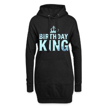Birthday King Krone Herren Geburtstag Outfit - Hoodie-Kleid - Schwarz - Vorne