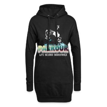 La vie de parkour au-delà des frontières - Sweat-shirt à capuche long Femme - noir - Devant