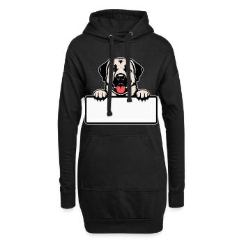 Kangal mit Schild zum Personalisieren - Hoodie-Kleid - Schwarz - Vorne