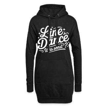 Line Dance Spruch Schriftzug - Hoodie-Kleid - Schwarz - Vorne