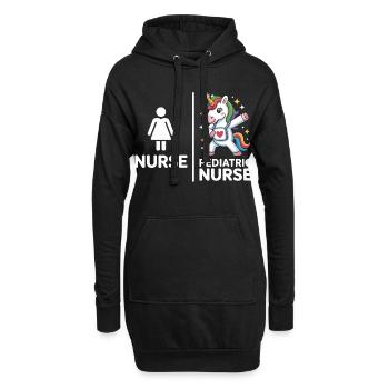 Pediatric Unicorn Nurse - Hoodie-Kleid - Schwarz - Vorne