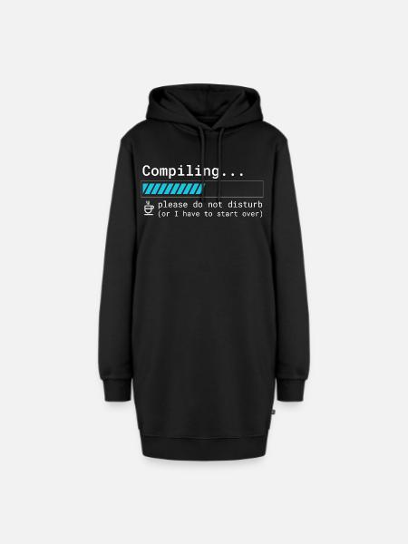Lustiges Programmierer T-Shirt - Compiling Please - Hoodie-Kleid - Schwarz