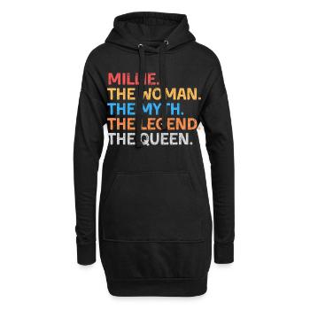 Millie La Femme Le Mythe La Légende La Reine - Sweat-shirt à capuche long Femme - noir - Devant
