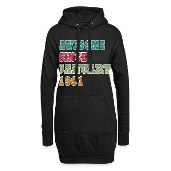 35e anniversaire Millésime de janvier 1991 - Sweat-shirt à capuche long Femme - noir - Devant
