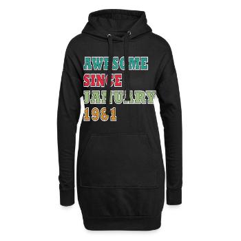 45e anniversaire Millésime de janvier 1981 - Sweat-shirt à capuche long Femme - noir - Devant