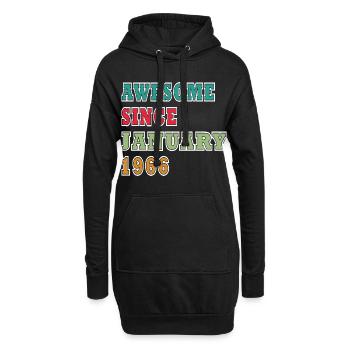60e anniversaire Original Millésime janvier 1966 - Sweat-shirt à capuche long Femme - noir - Devant