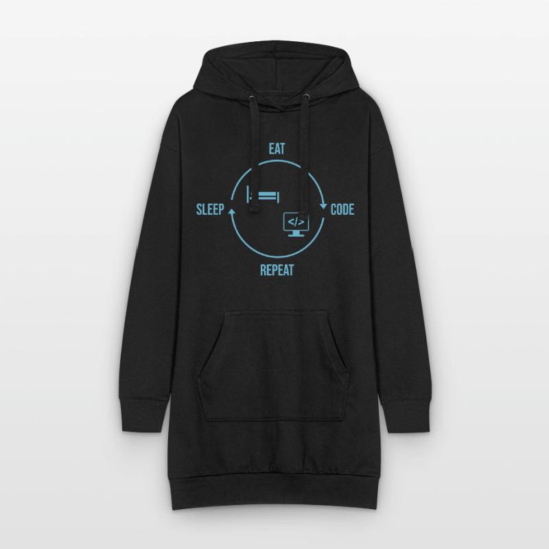 Eat Sleep Code Repeat - Programmer Cycle Hoodie Dress
