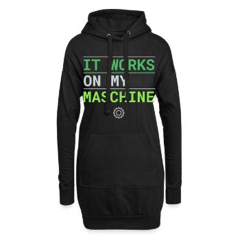 It Works On My Machine - Entwickler Ausrede - Hoodie-Kleid - Schwarz - Vorne