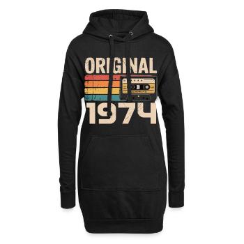 Originales Retro-Jubiläum von 1974 - Hoodie-Kleid - Schwarz - Vorne