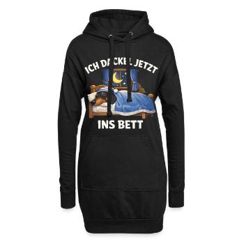 Offizielles Dackel Schwarz Ich dackel jetzt ins  - Hoodie-Kleid - Schwarz - Vorne