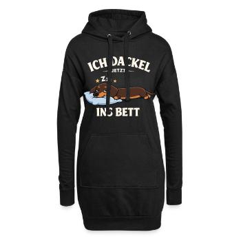 Vêtements teckels cadeaux Je suis teckel maintenant - Sweat-shirt à capuche long Femme - noir - Devant