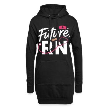 Future RN Stethoskop & Klinik - Hoodie-Kleid - Schwarz - Vorne