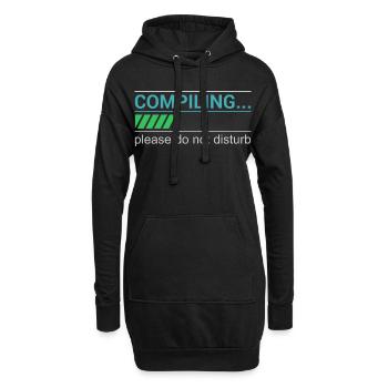 Lustiges Programmierer T-Shirt - Compiling Please - Hoodie-Kleid - Schwarz - Vorne