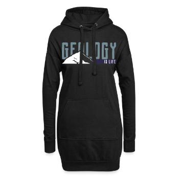 Geologie ist Leben - Hoodie-Kleid - Schwarz - Vorne