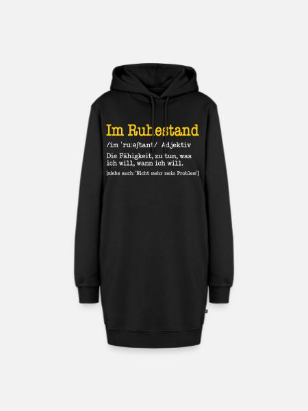 Im Ruhestand Definition Lustiges Rentner Geschenk - Hoodie-Kleid - Schwarz