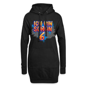 Graffiti du 6e anniversaire - Sweat-shirt à capuche long Femme - noir - Devant
