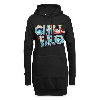 Chill Bro Cocktail Schriftzug - Hoodie-Kleid - Schwarz - Vorne