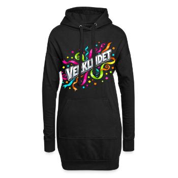 Verkleidet Konfetti Luftschlangen Karneval  - Hoodie-Kleid - Schwarz - Vorne