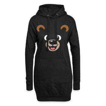 Bear | Déguisement de carnaval en costume de grand visage - Sweat-shirt à capuche long Femme - noir - Devant