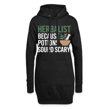 Klinische Ausrüstung für zertifizierte botanische Praktiker - Hoodie-Kleid - Schwarz - Vorne