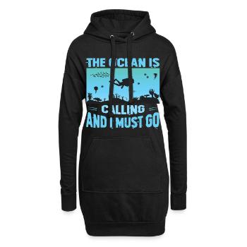 Lustiges Taucher Design - Hoodie-Kleid - Schwarz - Vorne
