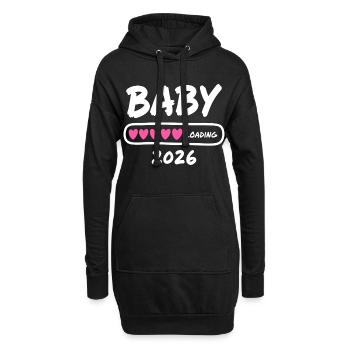 Baby Loading 2026 Parents enceintes - Sweat-shirt à capuche long Femme - noir - Devant
