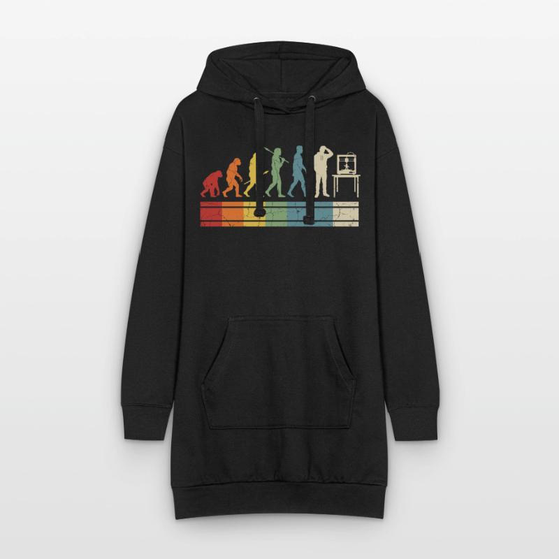 Évolution de l’impression 3D – Vintage Maker Design Sweat-shirt à capuche long Femme