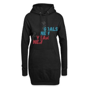Drôle de nouvelle année Nouveaux objectifs Motivation Résolution Gif - Sweat-shirt à capuche long Femme - noir - Devant