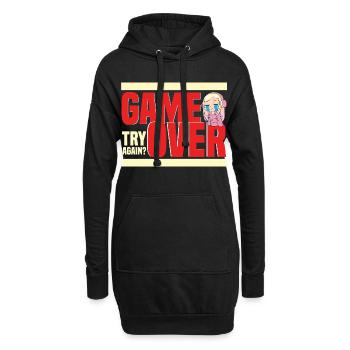 Game Over Retro Humor Noch Mal? - Hoodie-Kleid - Schwarz - Vorne