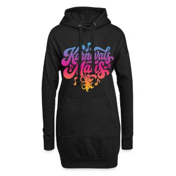 Karnevals Maus Karnevalsmaus Karneval Party Kostüm - Hoodie-Kleid - Schwarz - Vorne