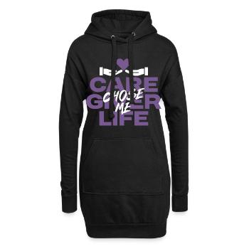 Infirmière, soins gériatriques - Sweat-shirt à capuche long Femme - noir - Devant