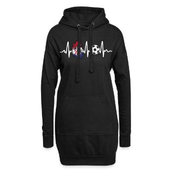 Hrvatska Fussball Herzschlag - Hoodie-Kleid - Schwarz - Vorne