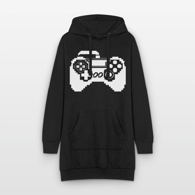 Game Controller Pixel Graphics Hoodie Dress