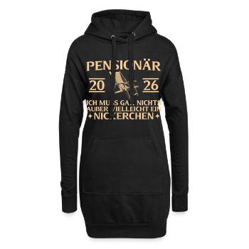 Pensionär 2026 Muss nix außer Nickerchen - Hoodie-Kleid - Schwarz - Vorne