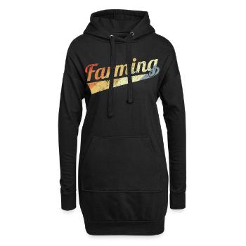 Farmer Vintage Look - Sweat-shirt à capuche long Femme - noir - Devant