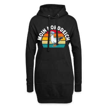 Vacances en mer du Nord MOIN NORDDEICH Drôle - Sweat-shirt à capuche long Femme - noir - Devant