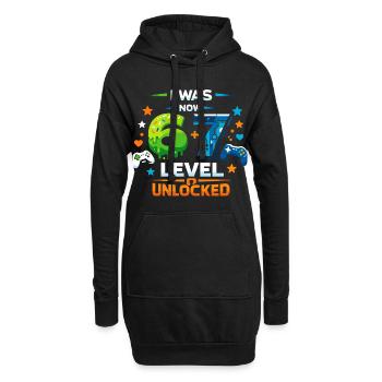 J’avais 6 Maintenant niveau 7 - 67 six sept - Sweat-shirt à capuche long Femme - noir - Devant