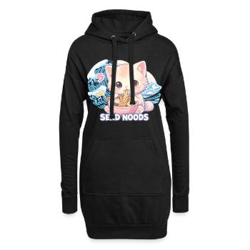 Ramen Katze Kanagawa - Hoodie-Kleid - Schwarz - Vorne