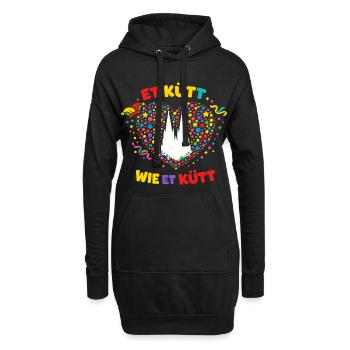Déguisement de confettis de Cologne Jeck de Carnaval - Sweat-shirt à capuche long Femme - noir - Devant
