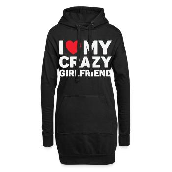 Ich liebe das Valentinstagsgeschenk meiner verrückten Freundin - Hoodie-Kleid - Schwarz - Vorne