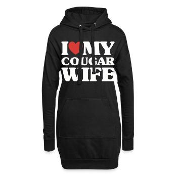Ich liebe den Valentinstags-Geschenk-Humor meiner Cougar-Frau - Hoodie-Kleid - Schwarz - Vorne