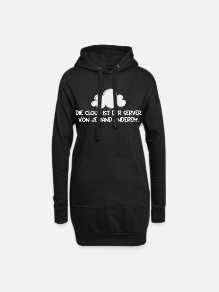 Technischer Support DIE CLOUD IST DER SERVER - Hoodie-Kleid - Schwarz