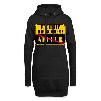 Panneau de fin de ville - Abitur - Sweat-shirt à capuche long Femme - noir - Devant