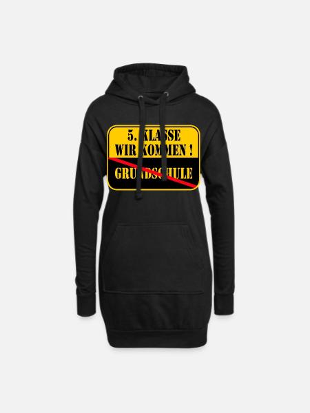 5. Klasse - Hoodie-Kleid - Schwarz
