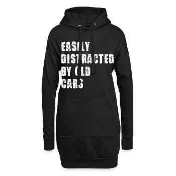 Abgelenkt Von Alten Autos - Hoodie-Kleid - Schwarz - Vorne