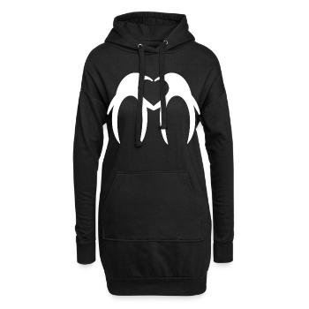 Pinguin Liebespaar Herz – Minimalistisches Design - Hoodie-Kleid - Schwarz - Vorne