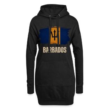Barbados Grunge-Flagge, ich liebe Barbados - Hoodie-Kleid - Schwarz - Vorne