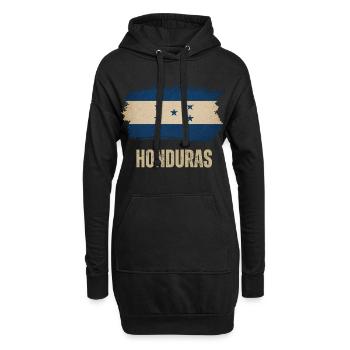 Drapeau du grunge hondurais, j’adore le Honduras - Sweat-shirt à capuche long Femme - noir - Devant